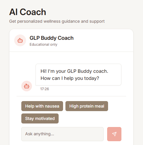 GLP Buddy app screenshot